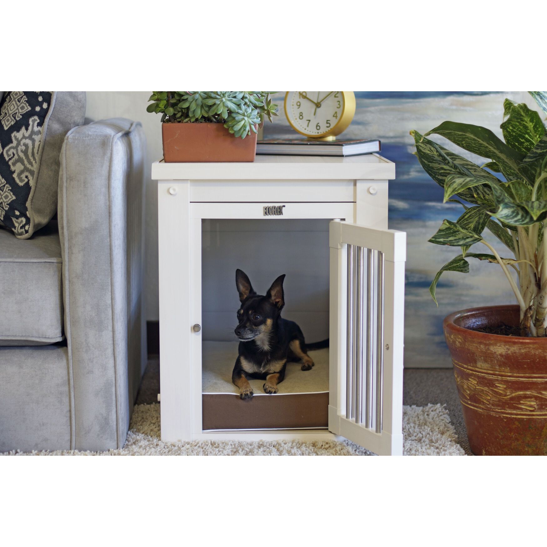 InnPlace&trade; Pet Crate & End Table, Medium, ANTIQUE WHITE, hi-res image number 0