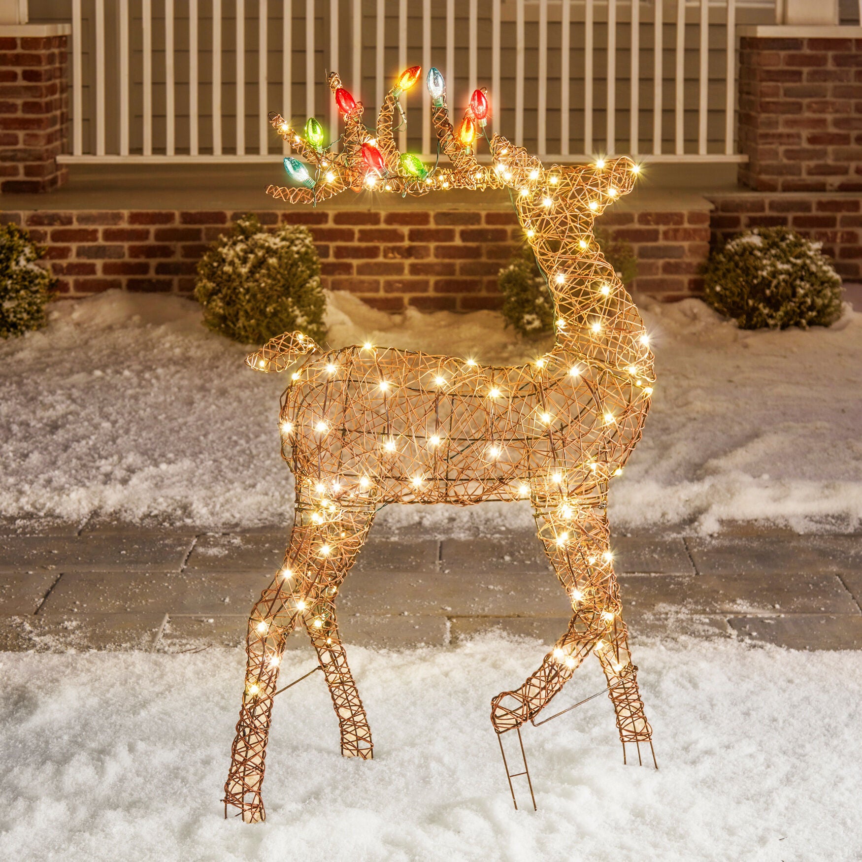 48 inchesH Pre-Lit Reindeer, MULTI, hi-res image number 0