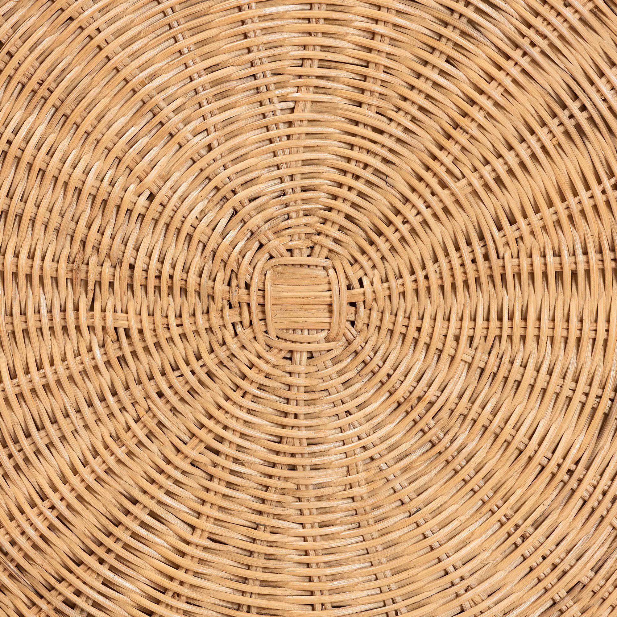 Avalon Scallop Natural Rattan Pedestal Side Table, LIGHT HONEY, alternate image number 5