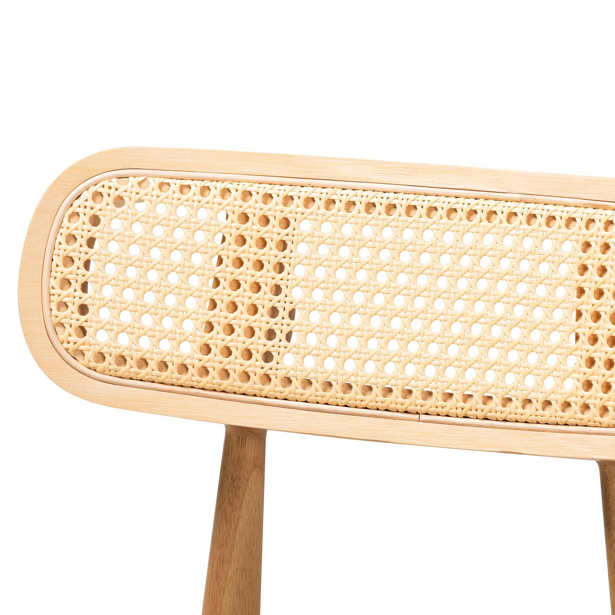 Tarana Mid-Century Modern Grey Fabric and Natural Oak Finished Wood 2-Piece Dining Chair Set, GREY, alternate image number 5