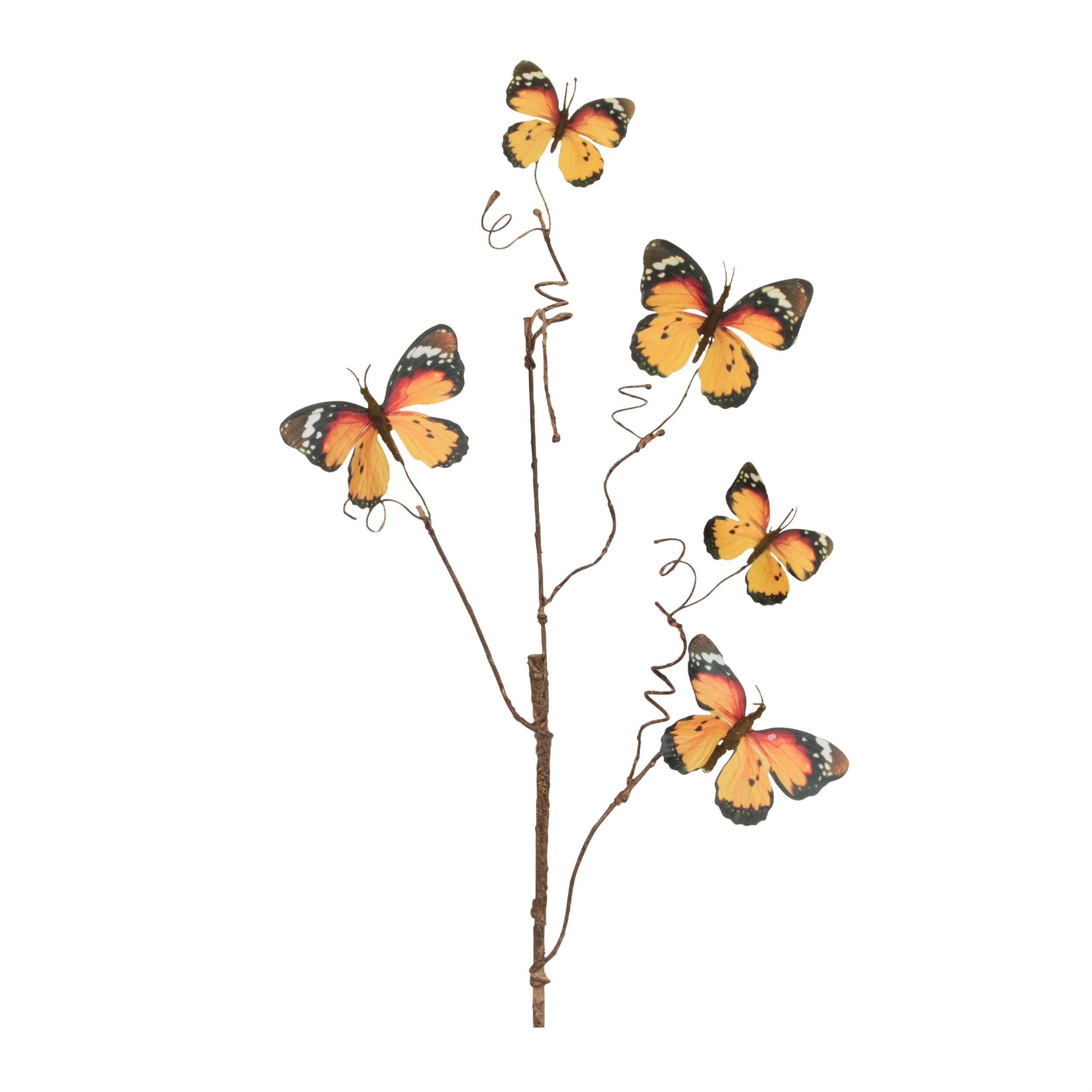 Butterfly Twig Spray Set of 4, ORANGE BLACK, hi-res image number 0