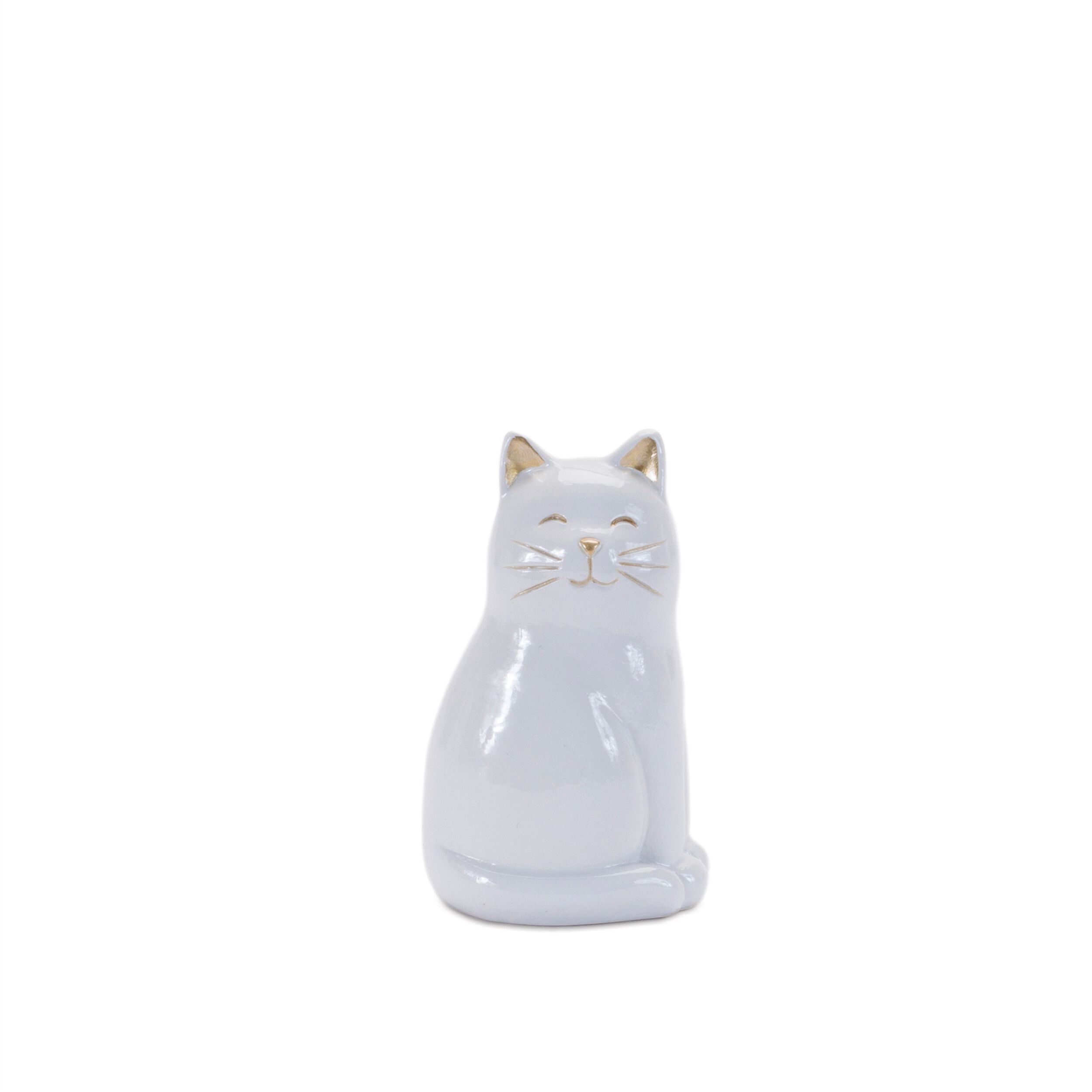 Sitting Cat Figurine Set of 6, WHITE GOLD, alternate image number 2