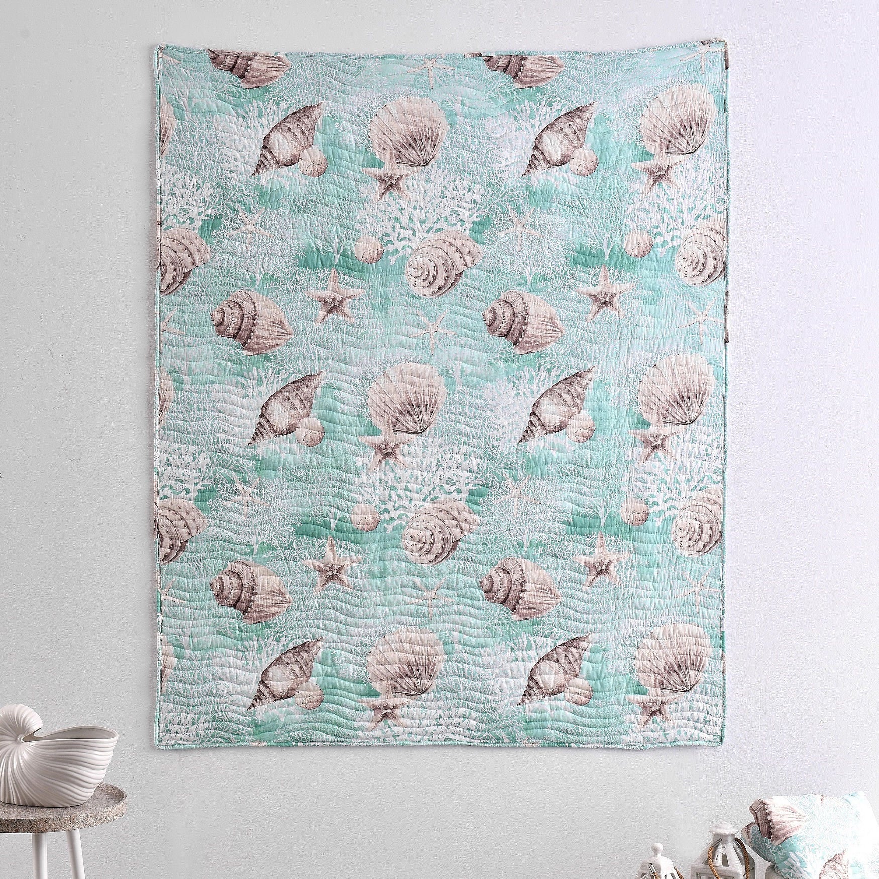 Ocean Turquoise Throw Blanket, , on-hover image number 1