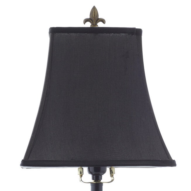 Tuscan Black Polystone Fleur-De-Lis Buffet Lamp, , alternate image number null