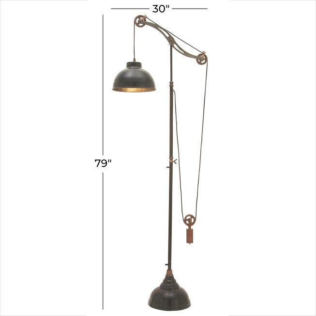Black Metal Industrial Floor Lamp, , alternate image number 7