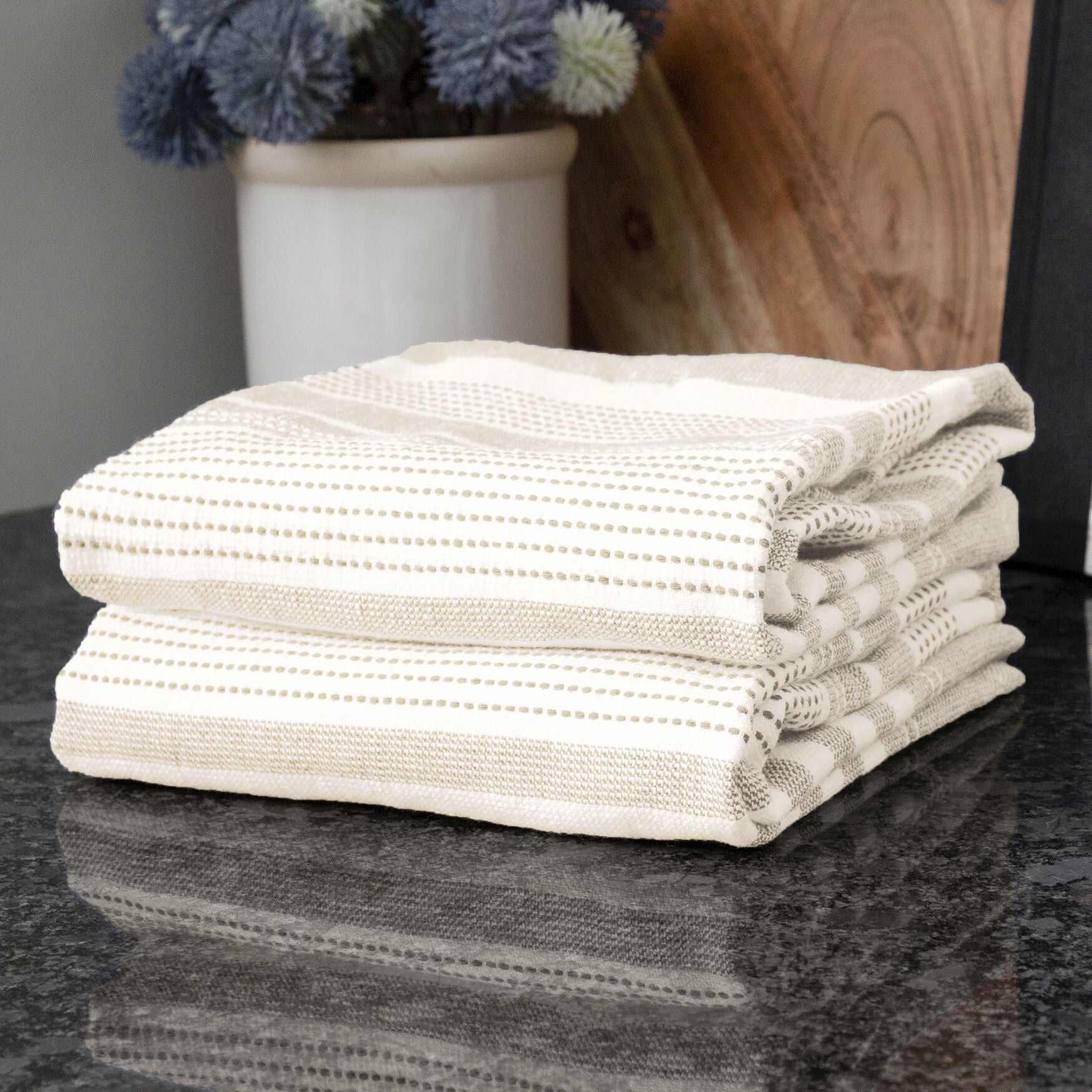 Skipping Stripe Dual Kitchen Towels, Set Of 2, , alternate image number 2