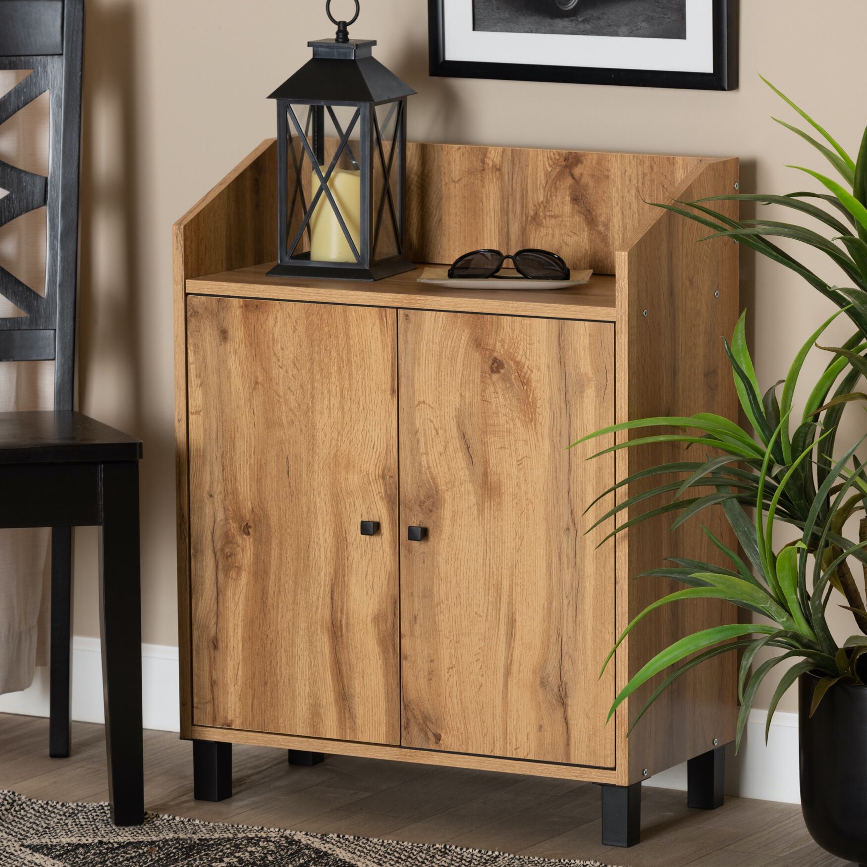 Rossin Wood 2-Door Entryway Shoe Storage Cabinet W Top Shelf Furniture, , alternate image number 13