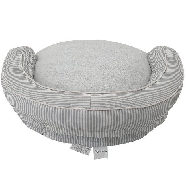 Stripe Printing poly-cotton bolster with detachable faux fur cushion Medium Size, , alternate image number null