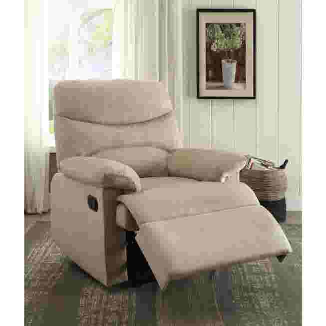 Beige recliner in bright room