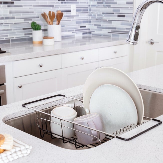 Over-Sink Dish Drainer, STAINLESS STEEL, hi-res image number 0