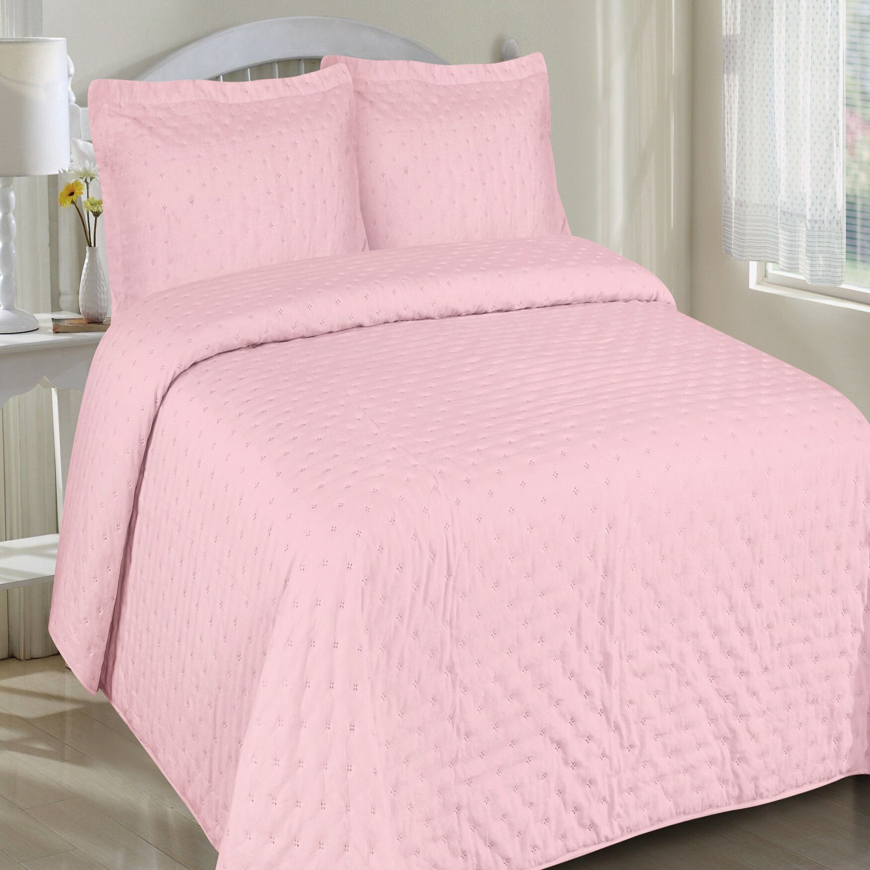 Garment Washed Quilt Set, ROSE, hi-res image number 0