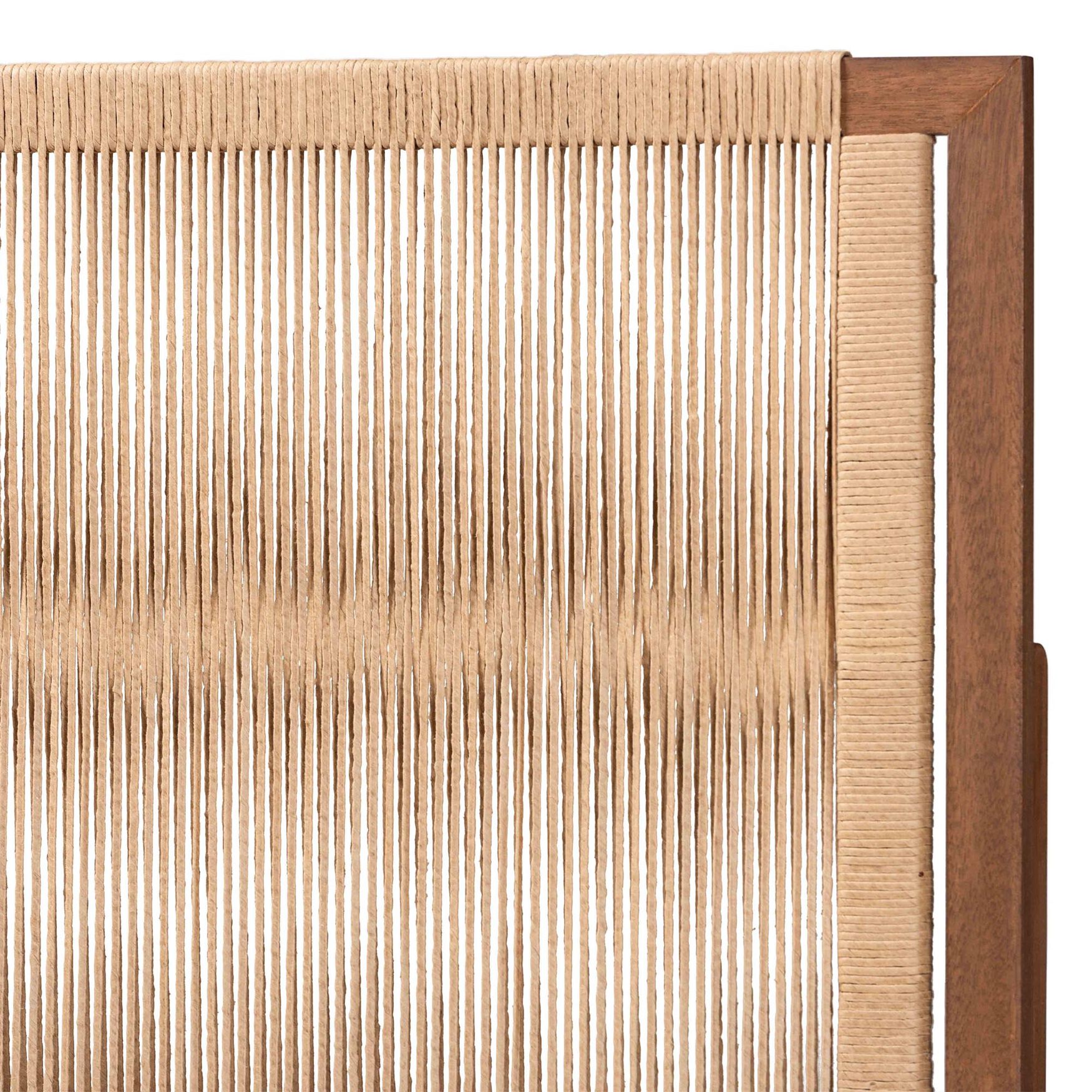 Holitz Modern Bohemian Walnut Brown Finished Bayur Wood Queen Size Headboard, , alternate image number 2