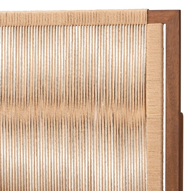 Holitz Modern Bohemian Walnut Brown Finished Bayur Wood Queen Size Headboard, , alternate image number 2