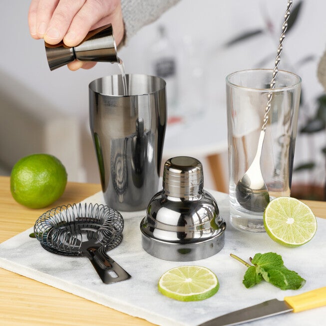 Gunmetal Black Barware Set By True, , alternate image number null