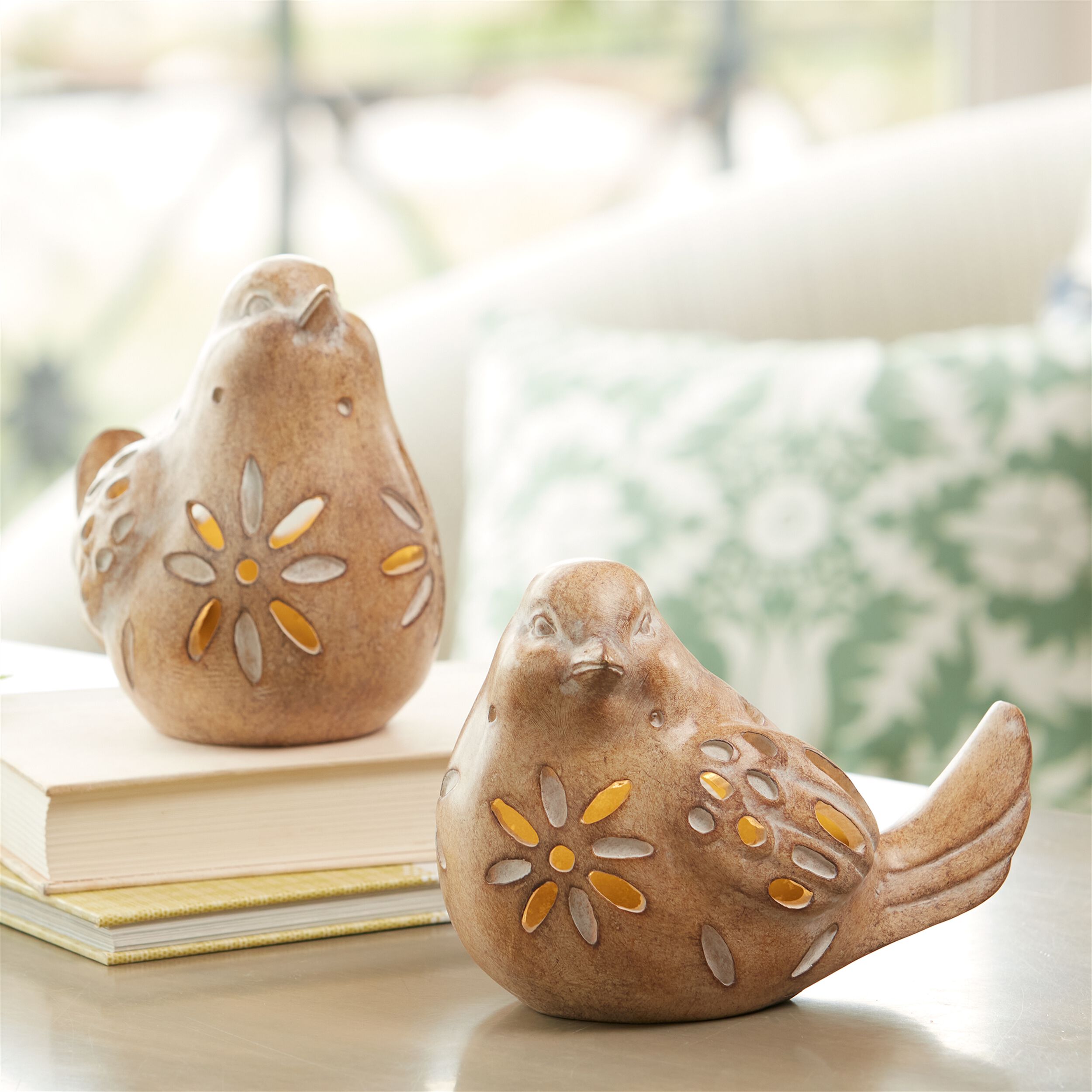 LED Bird Figurine (Set of 2), BEIGE, alternate image number 3