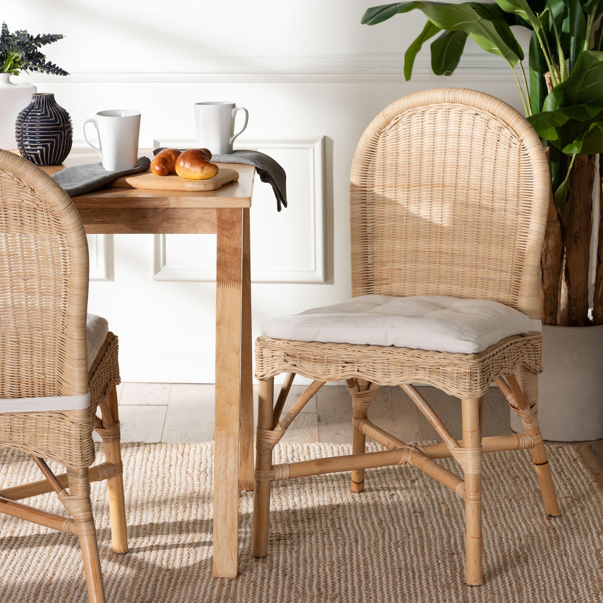 Bilu Bohemian Natural Rattan Dining Chair, NATURAL, hi-res image number 0