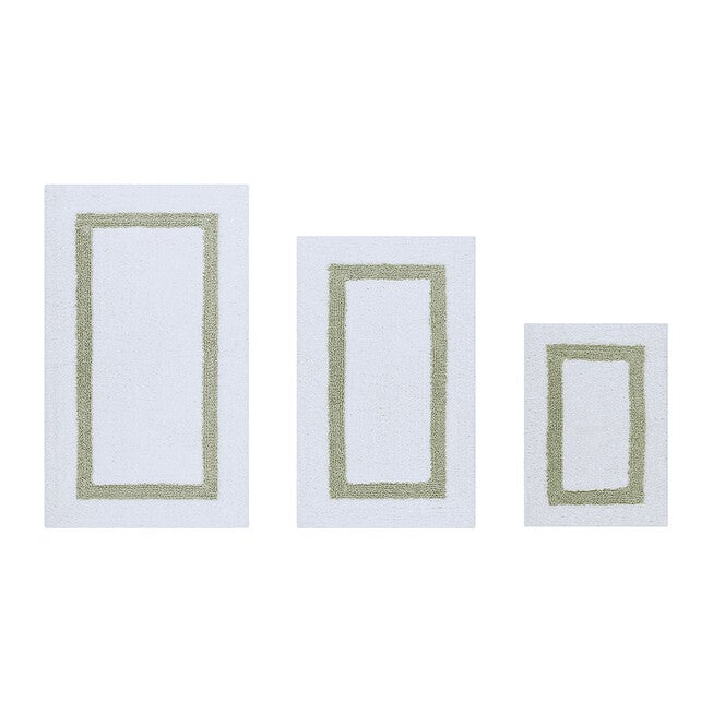 Hotel Collection 100% Cotton 3 Piece (17 inches X 24 inches | 21 inches X 34 inches | 24 inches X 40 inches) Bath Rug Set, WHITE SAGE, hi-res image number 0