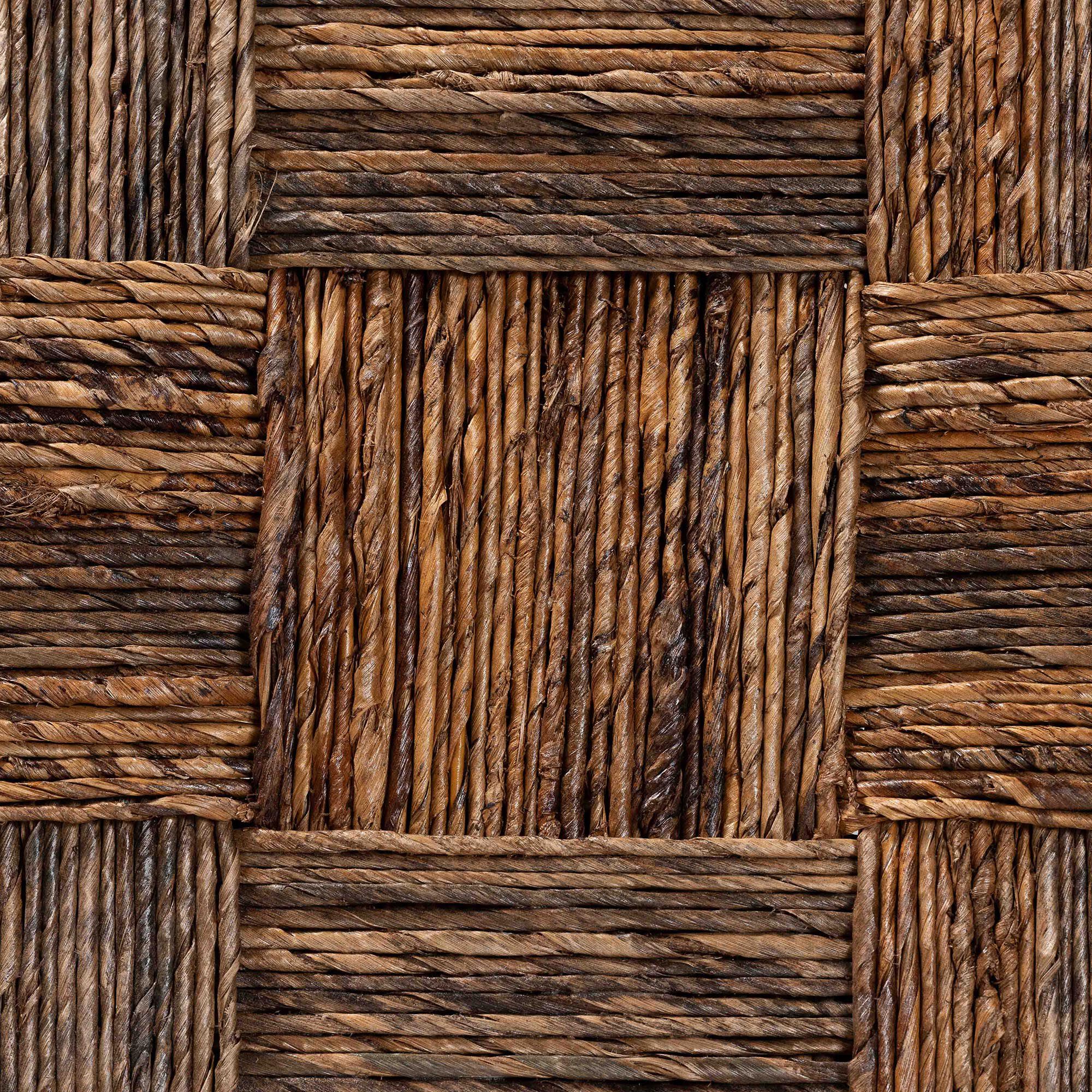 Close-up of woven seagrass pattern squares