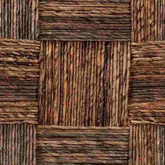 Close-up of woven seagrass pattern squares