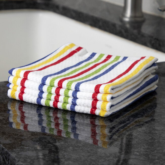 Pigment Print Dual Woven Dish Cloth, Four Pack, , alternate image number null