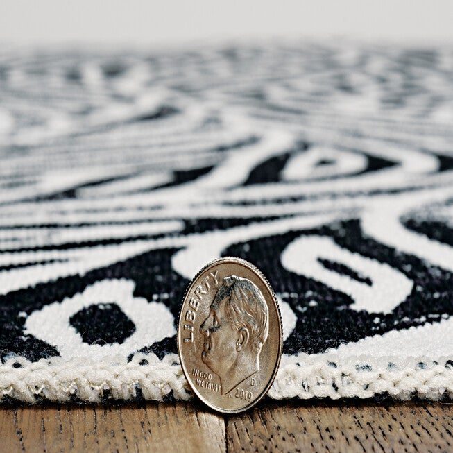 Washable Leona Ivory/Black Rug, , alternate image number null