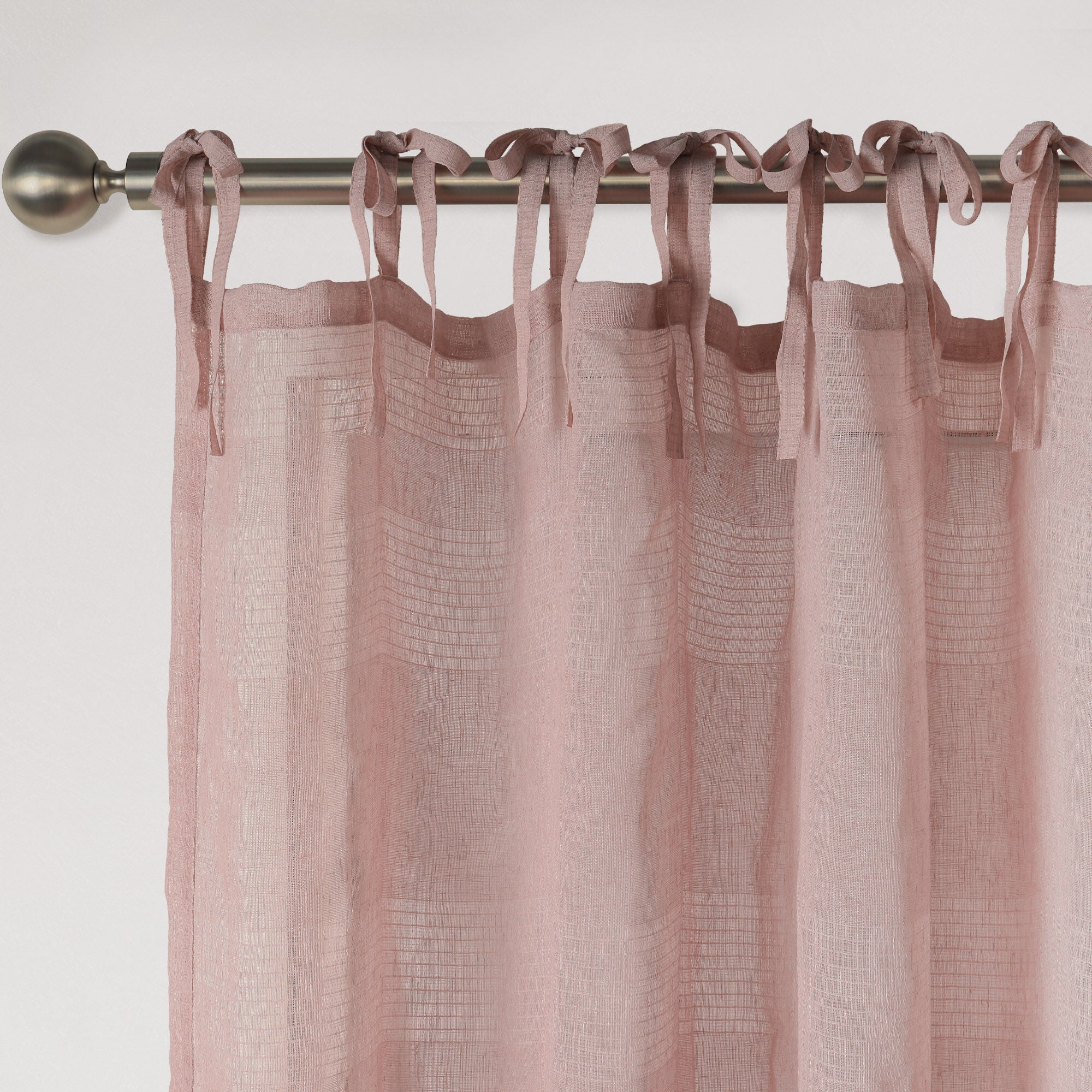 Stripe Sheer Tie Top Panel Pair, BLUSH, alternate image number 1