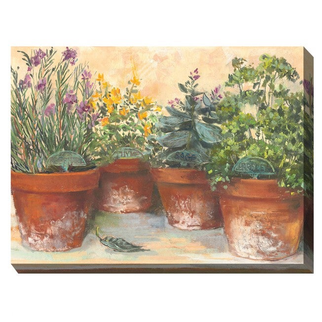 HERB POTS OUTDOOR ART 40X30, MULTI, hi-res image number 0