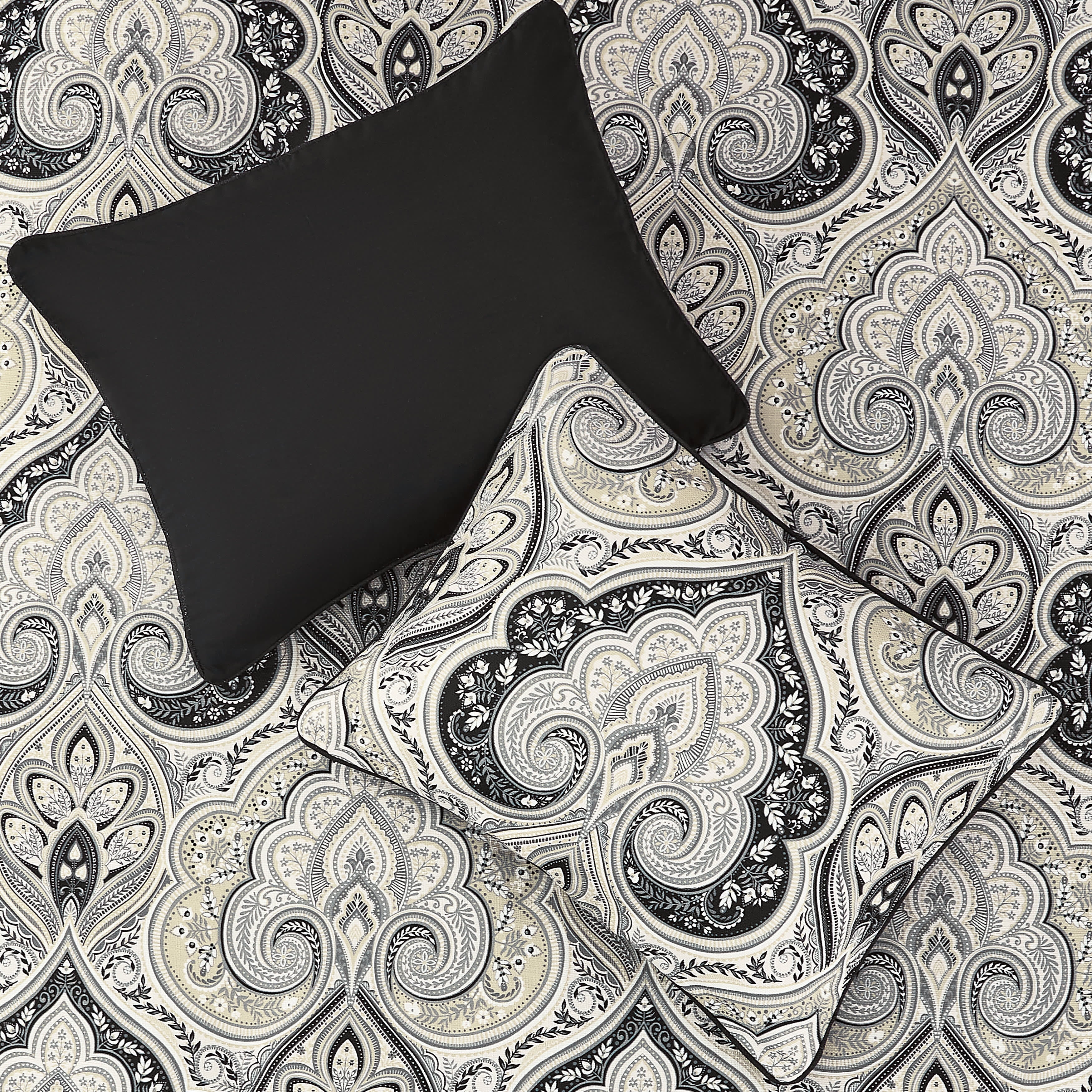 Messina 3 Piece Comforter Set, BLACK, alternate image number null