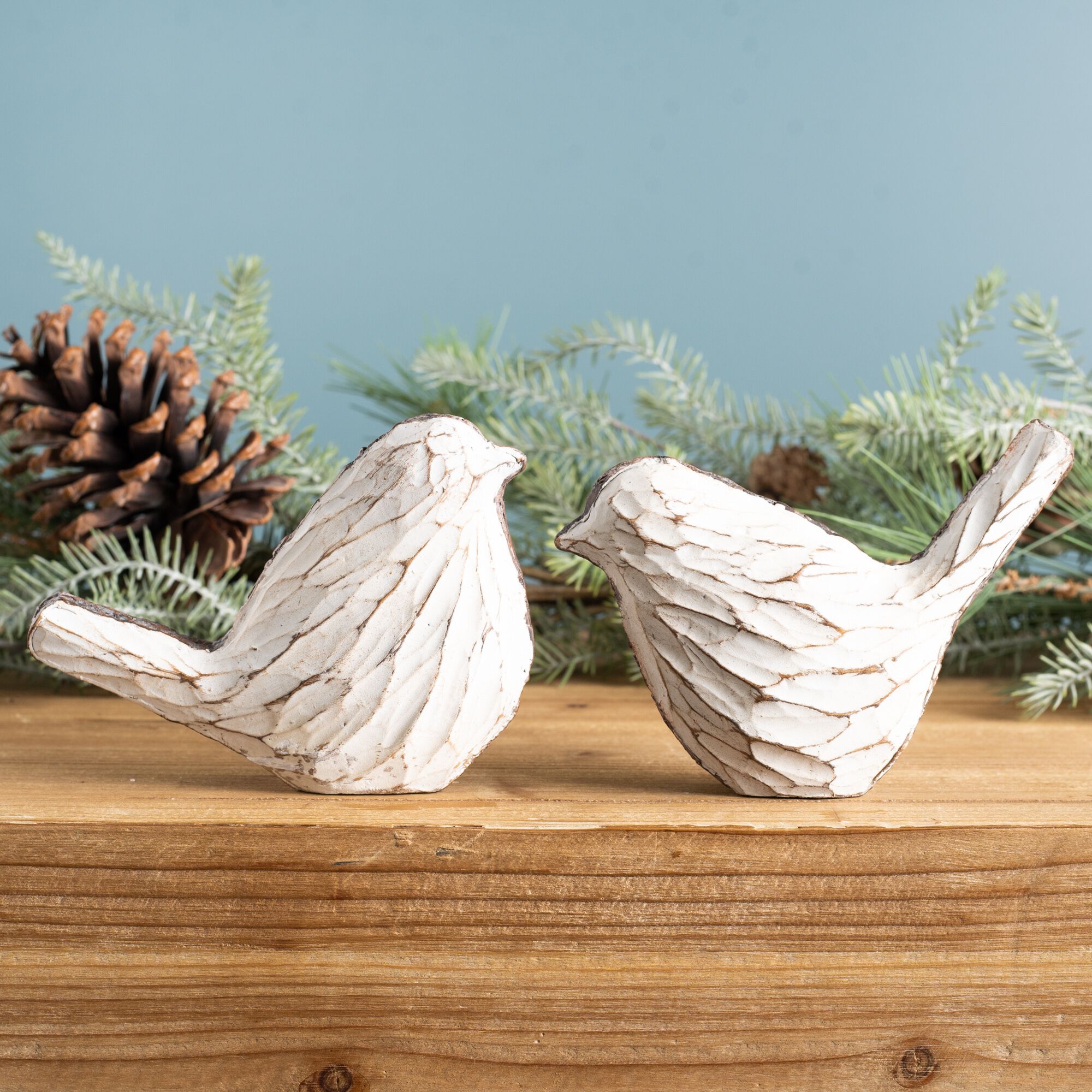 Carved Bird Figurine (Set of 4), CREAM BROWN, alternate image number 3