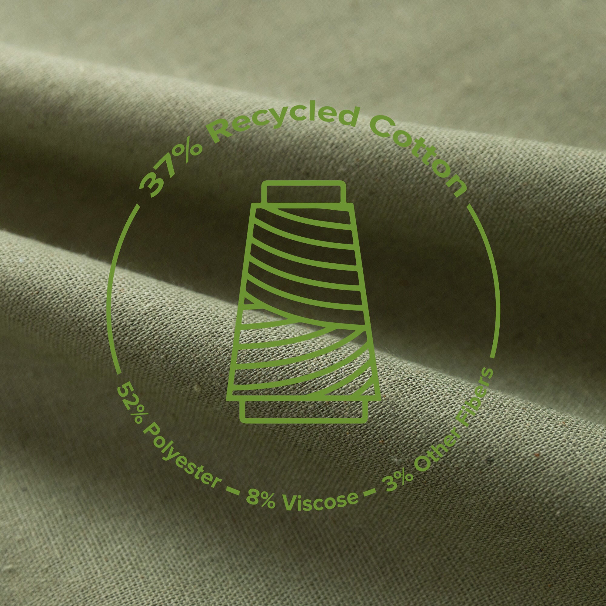 Recycled Cotton Blend Ruffle Tie Top Curtain Pair, OLIVE, alternate image number 3