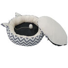 Chevron Printing poly-cotton cozy round cat bed , 21 inch, , alternate image number 6