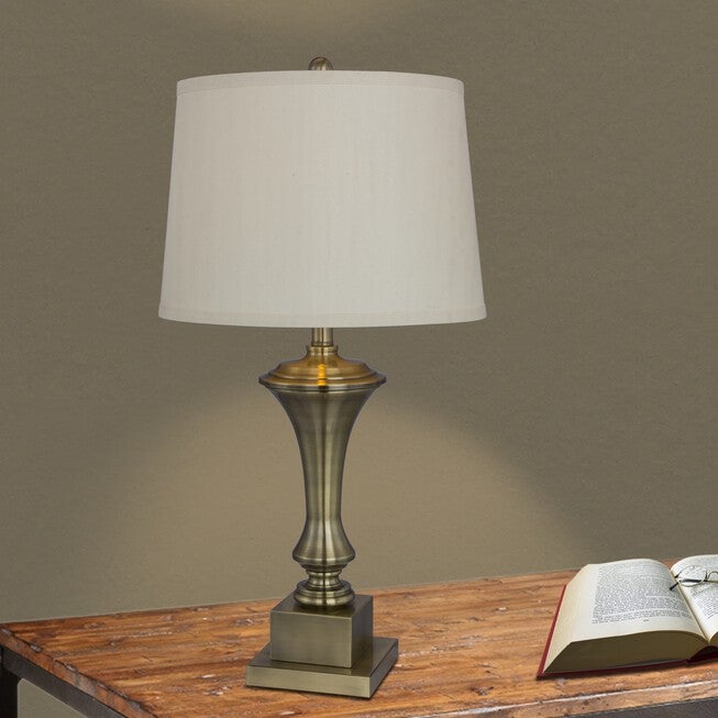 29 inches Antique Brass Metal Table Lamp, ANTIQUE BRASS, hi-res image number null