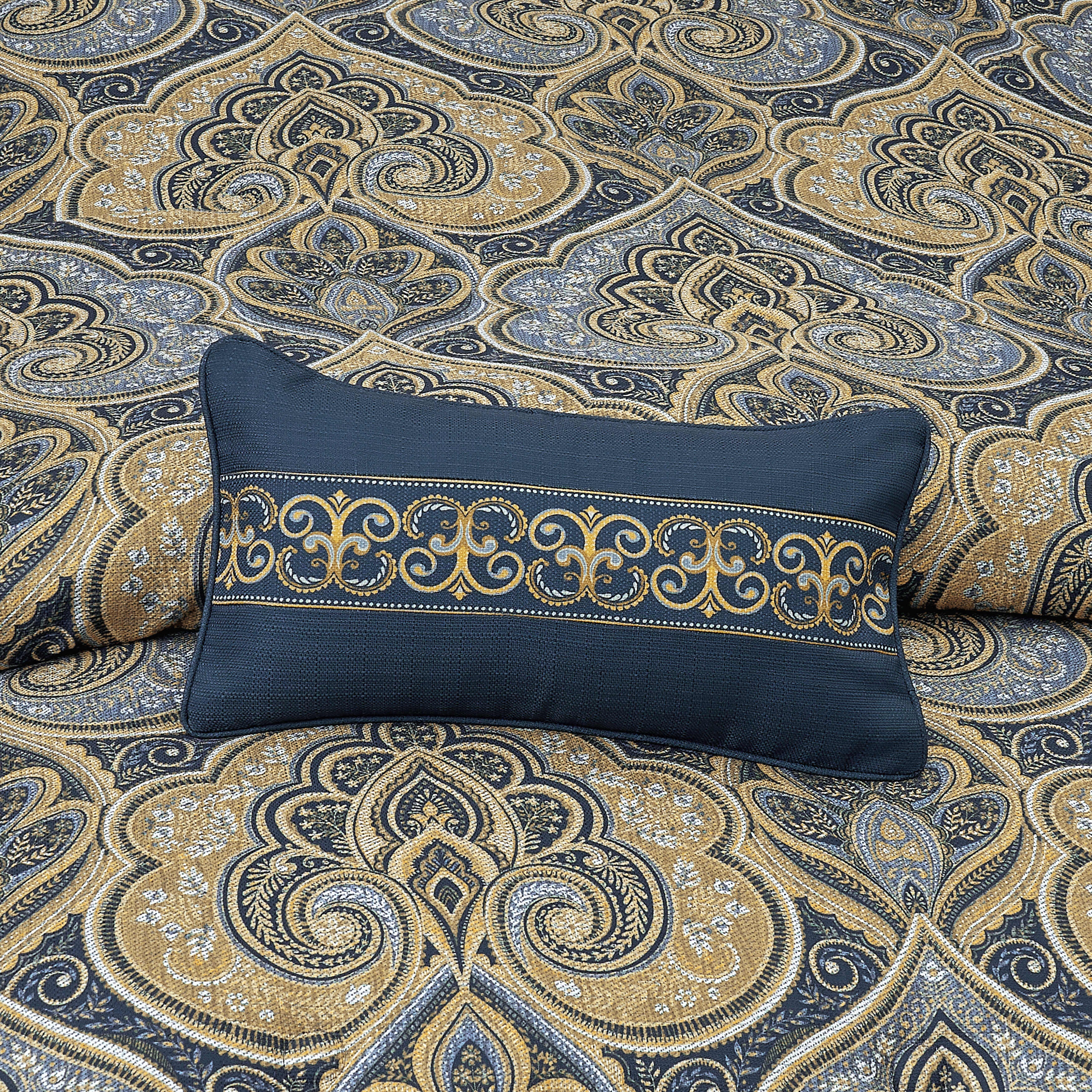 Messina Navy Boudoir Decorative Throw Pillow, NAVY, alternate image number null