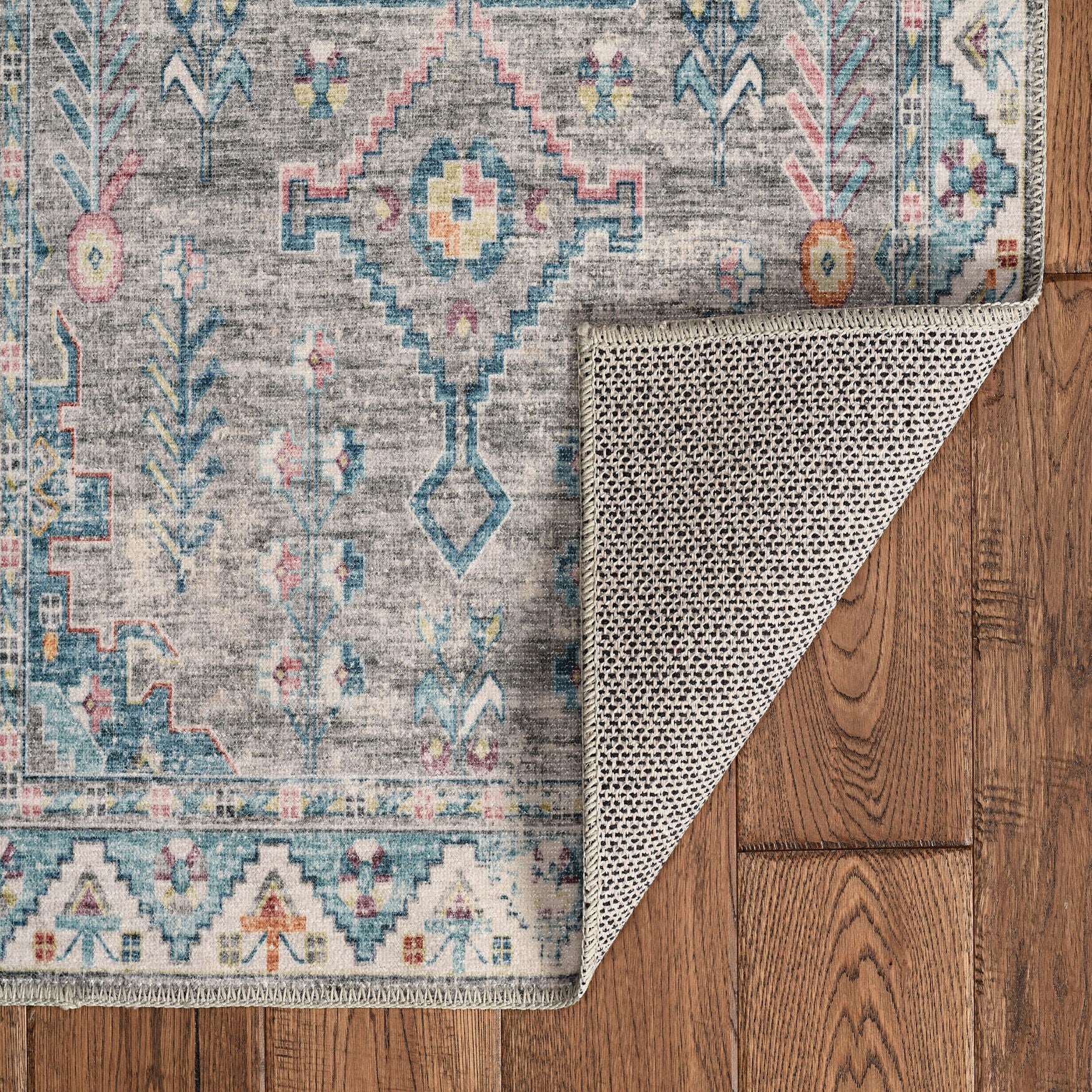 Washable Barron Grey/Green Rug, , on-hover image number 1