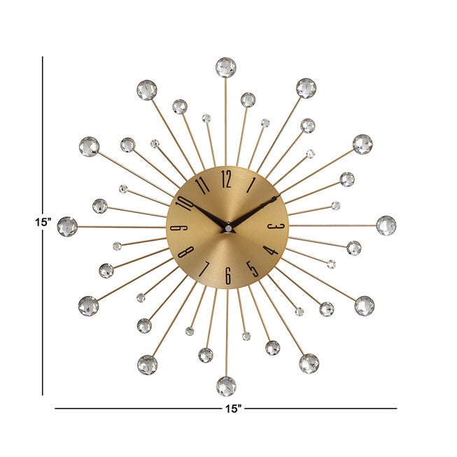 Gold Glam Metal Wall Clock, , alternate image number 3