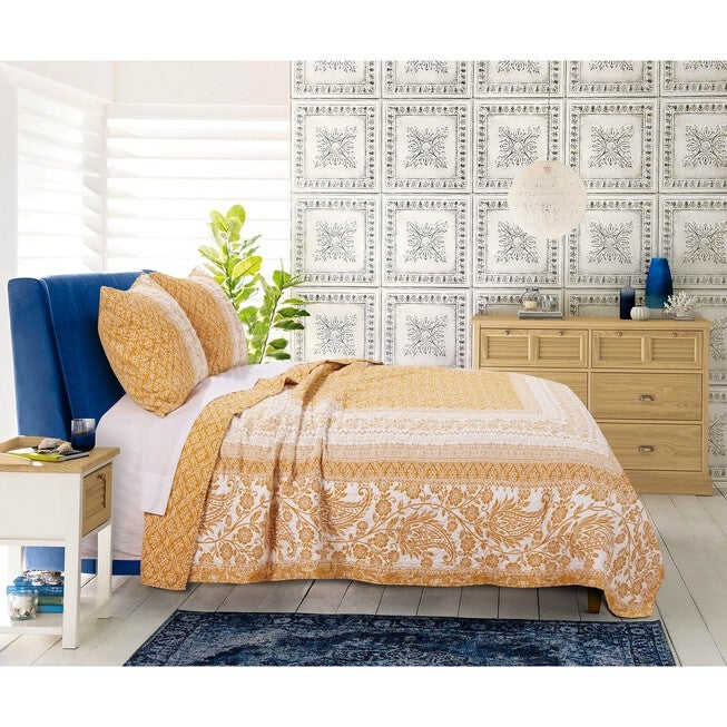 Mykonos Gold Quilt Set , GOLD, hi-res image number null