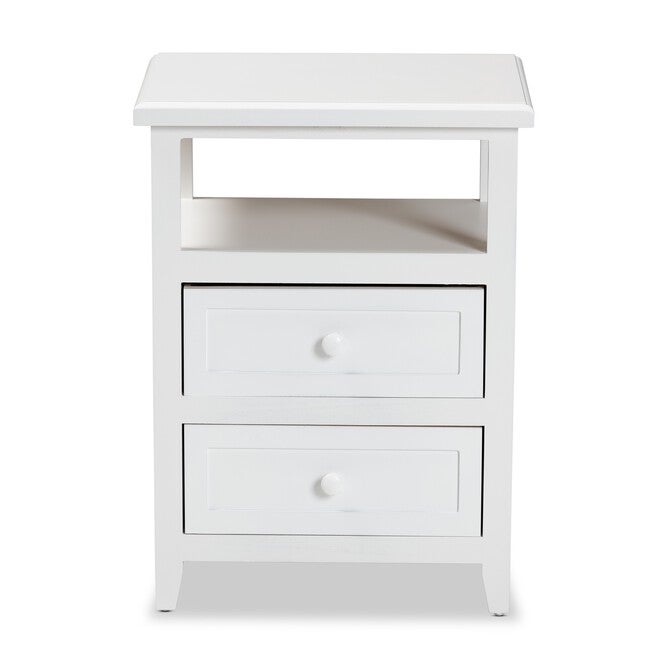 Karsen Modern And Contemporary White Finished Wood 2-Drawer Nightstand, , alternate image number 2