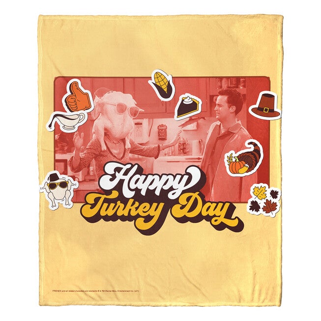 Wb Friends Turkey Head Silk Touch Throw Blanket, , on-hover image number 1
