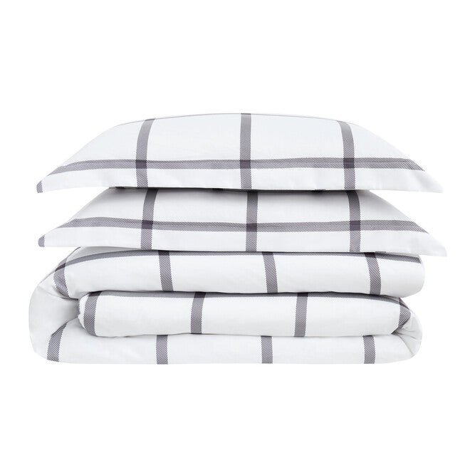 Printed Windowpane 3-Piece Duvet Cover Set, , alternate image number null
