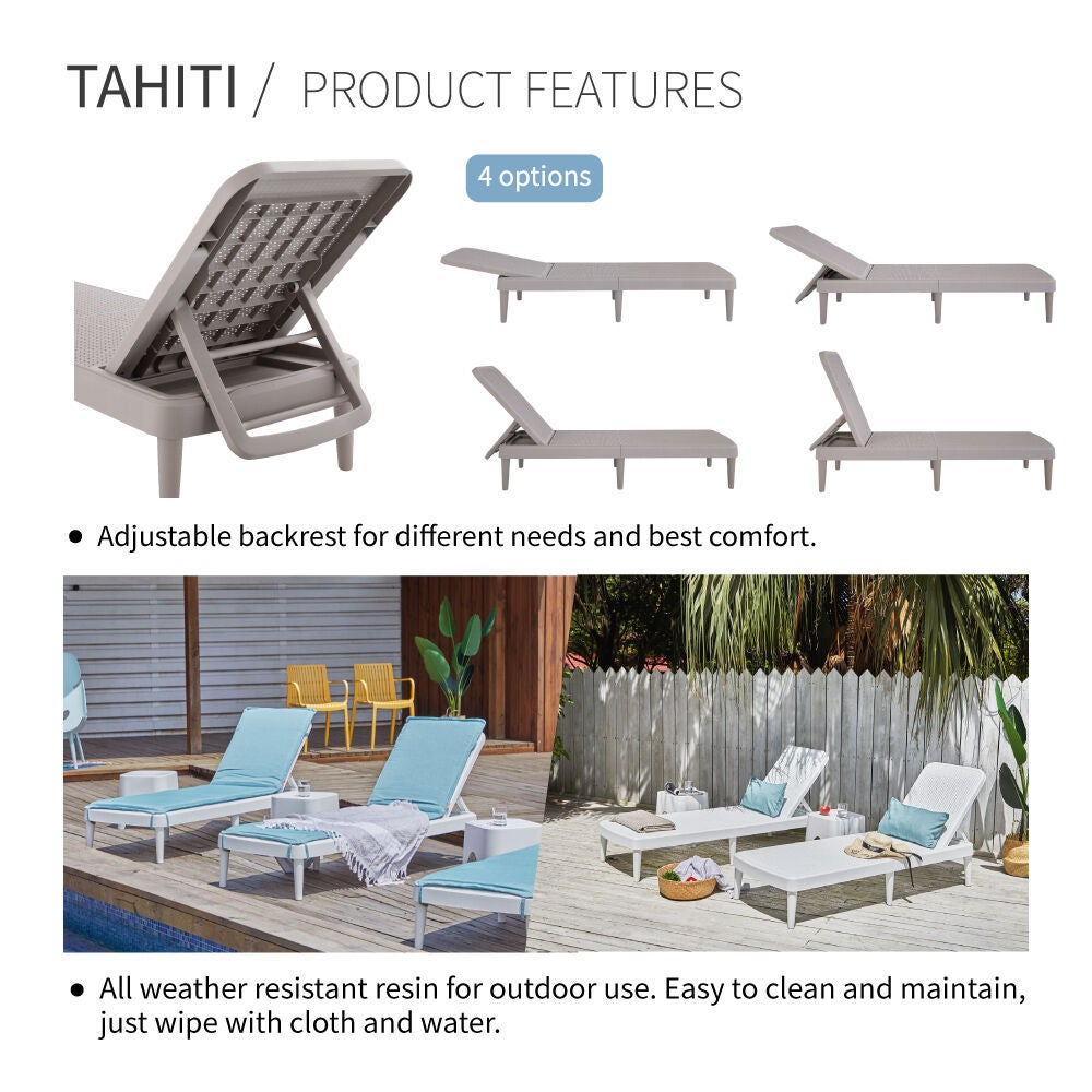 Tahiti Chaise Lounge, BLACK, alternate image number 3