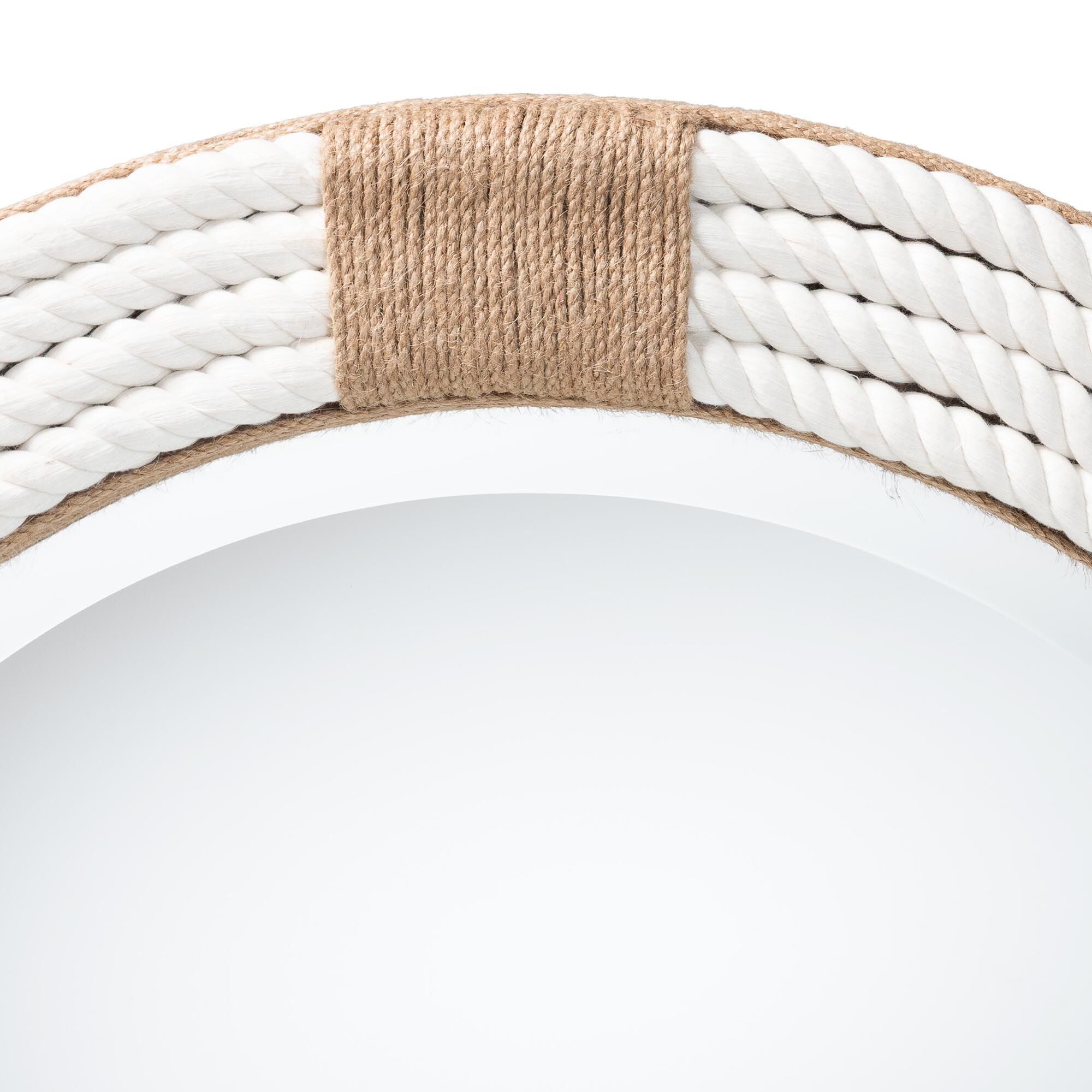 Makya Round  Woven Rope Mirror, WHITE, alternate image number 2
