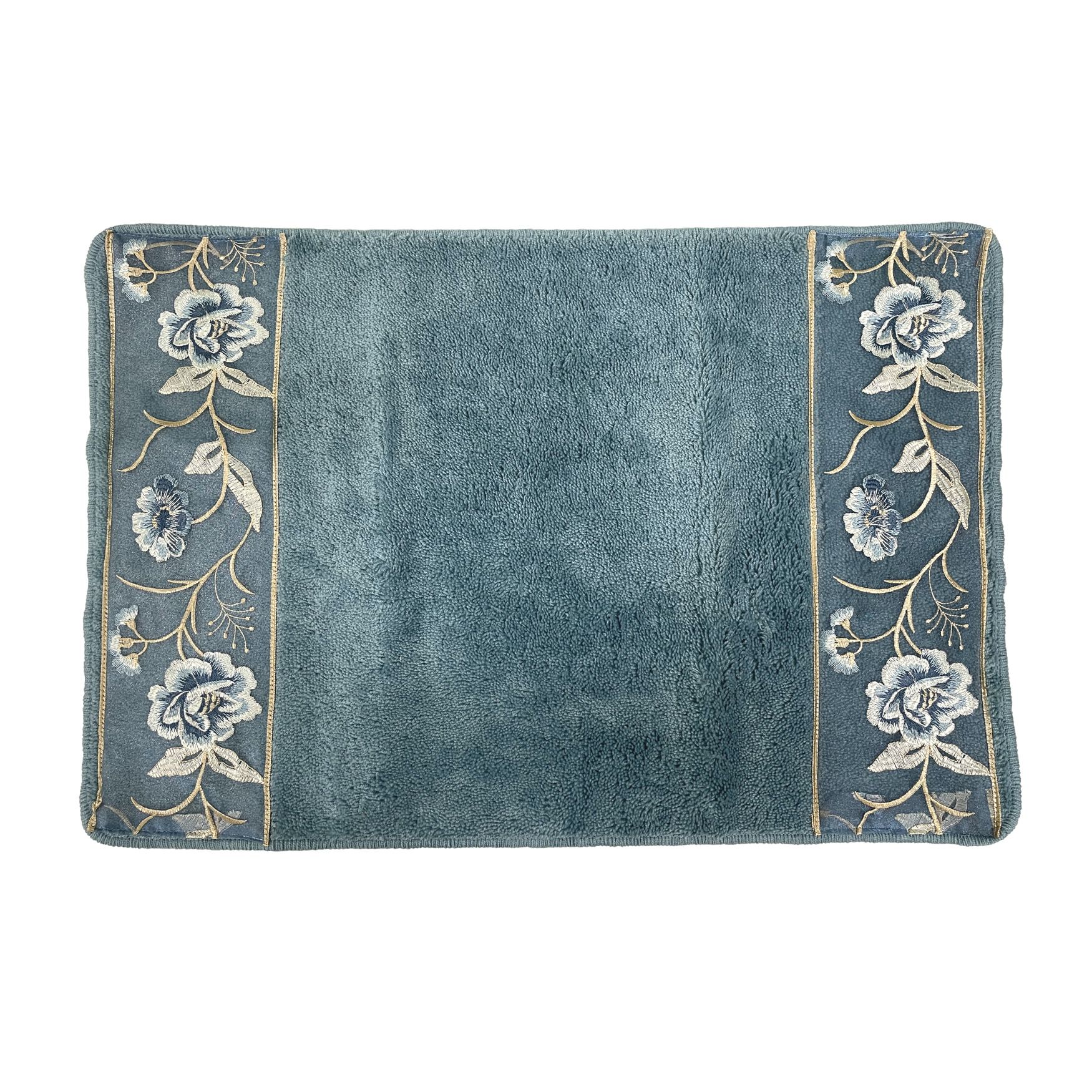 Dublin Rose Bath Rug, BLUE, hi-res image number 0