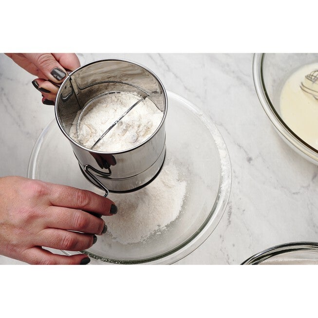 Crank Style Stainless Steel 3 Cup Flour Sifter, , alternate image number 3