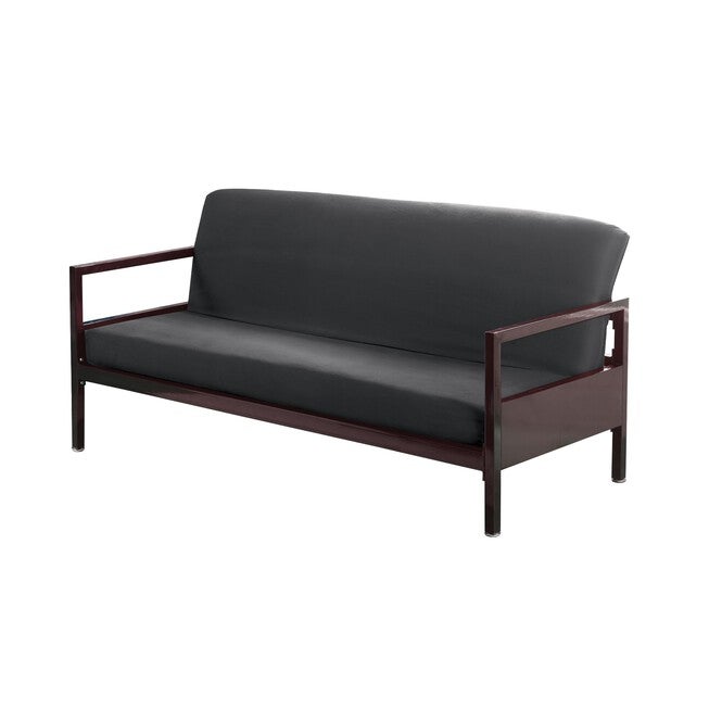 Fresh Ideas 100% Cotton Stain Resistant Full Futon Cover, CHARCOAL, hi-res image number 0
