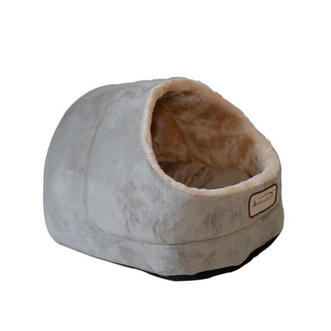 Faux Suede, Faux Fur Pet Cat Dog Cave Pet Bed, Sage Green/ Beige, , alternate image number null