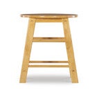 Small image of natural wood round seat bar stool side view