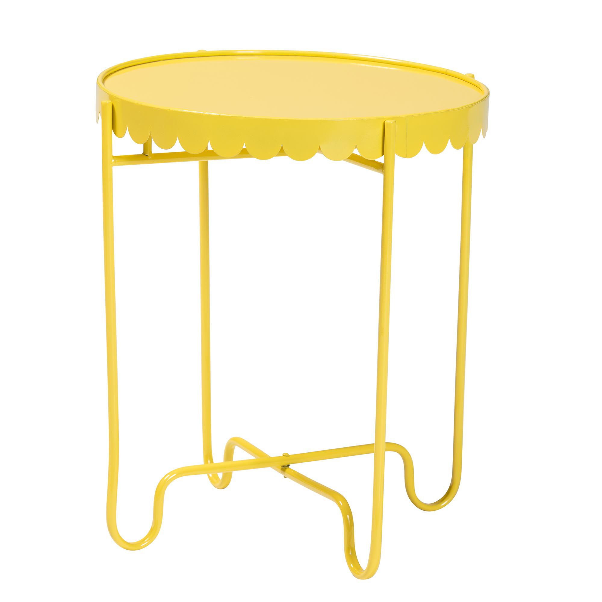 Laverne Yellow Metal Side Table, YELLOW, alternate image number 1