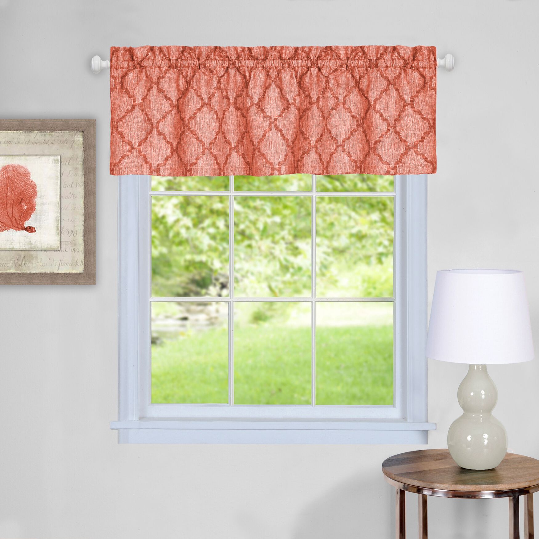 Colby Window Curtain Valance 58 inches x 14 inches, ORANGE, hi-res image number 0