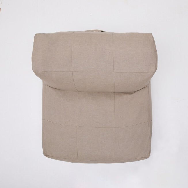 Back view of beige single deep seat chair module