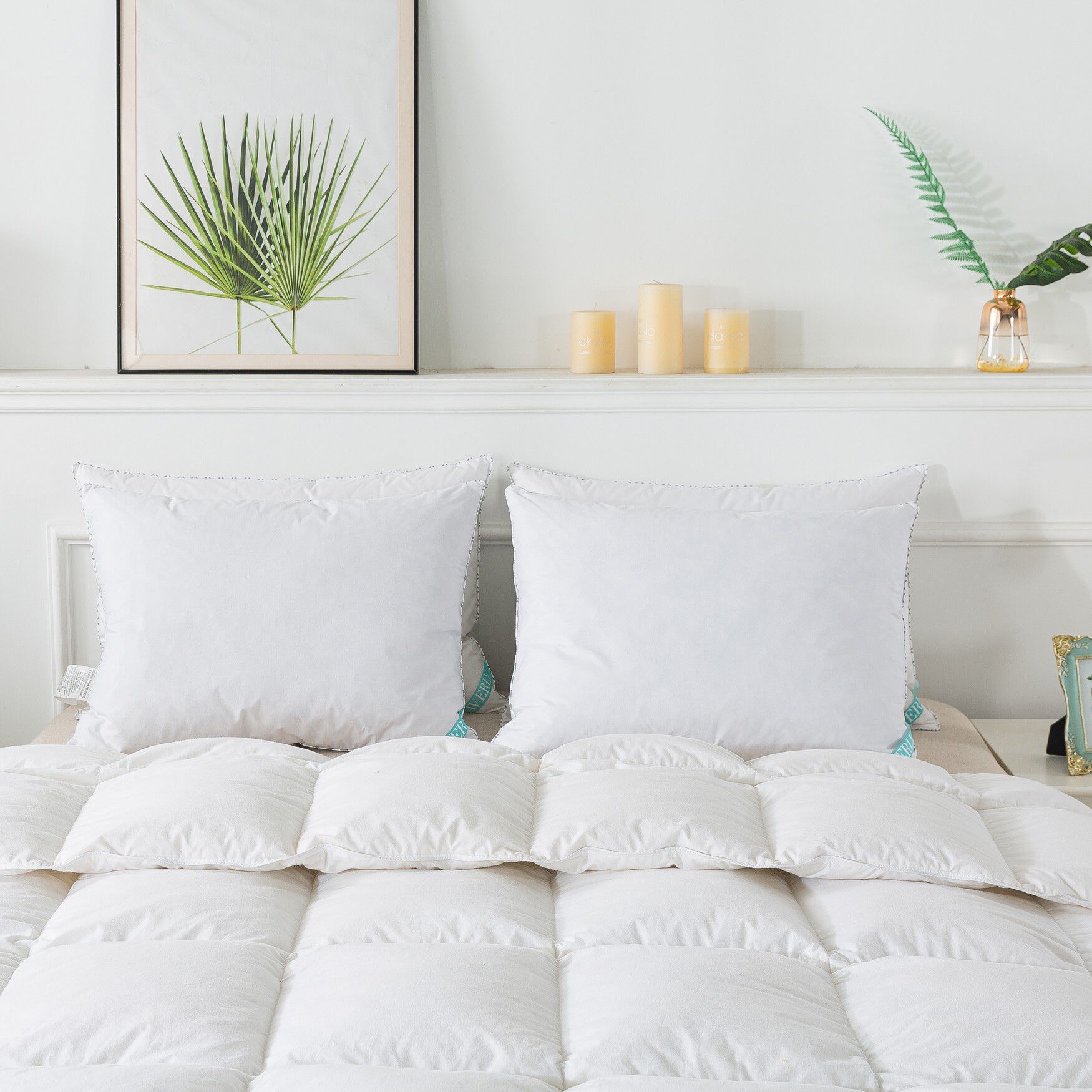 Antimicrobial White Down Blend Pillow Bed Pillow, , alternate image number 2